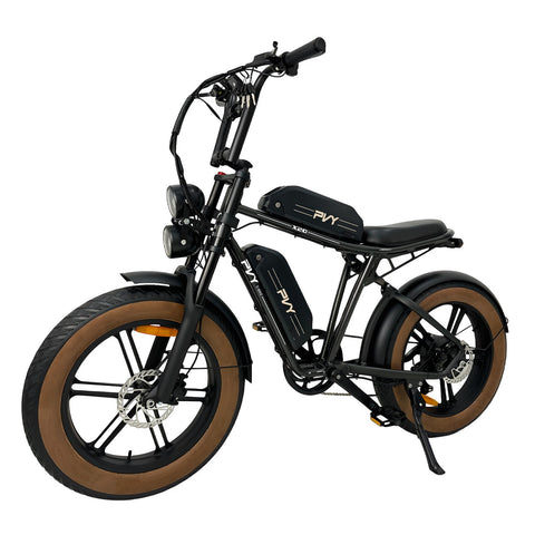 Vélo électrique PVY X20 IT - Moteur 250W Batteries 48V15AH+48V15AH Pneus de 20 Pouces Freins à Disques Hydrauliques - Noir