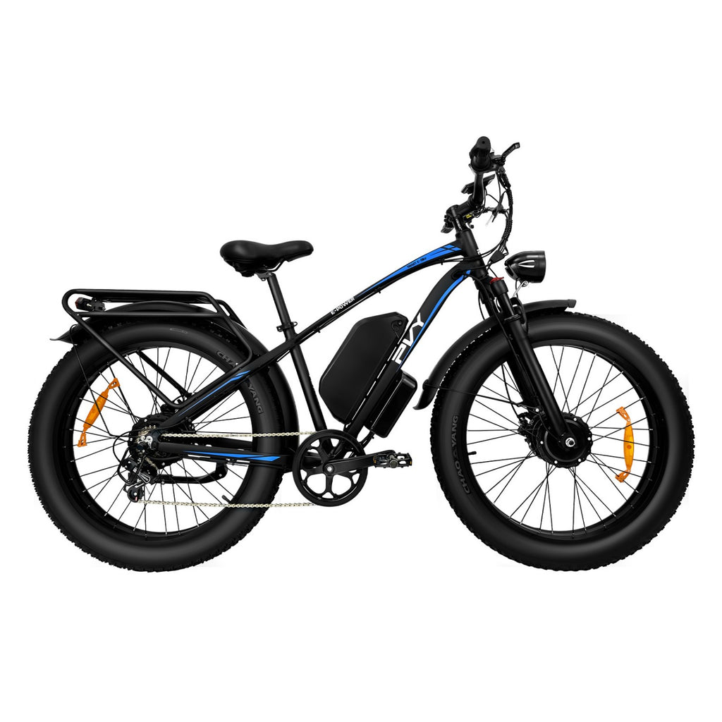 Vélo électrique PVY MAX26 FT - Moteur 250W*2 Batteries 48V30AH Pneus de 26 Pouces Freins à Disques Hydrauliques - Noir