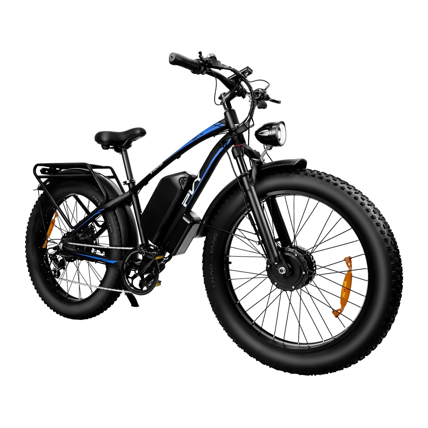 Vélo électrique PVY MAX26 FT - Moteur 250W*2 Batteries 48V30AH Pneus de 26 Pouces Freins à Disques Hydrauliques - Noir