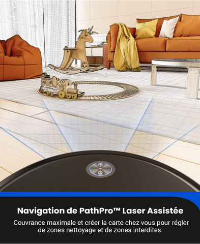 Robot Aspirateur Proscenic V10 - 3000Pa, 2600mAh, 120min Autonomie, Navigation LiDAR