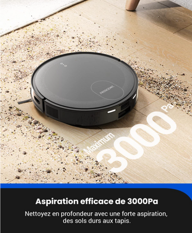 Robot Aspirateur Proscenic X1 - 3000Pa, 3200mAh, 165min Autonomie, Vidage Automatique