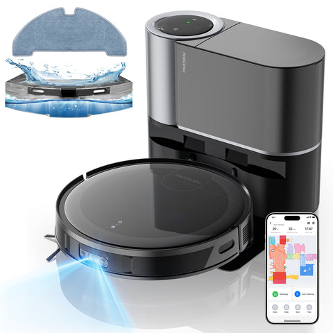 Aspirateur Robot Proscenic X1S - Puissance D'aspiration 3000Pa 180Min Autonomie Batterie 3200mAh Boîte à Poussière 250ML - Noir