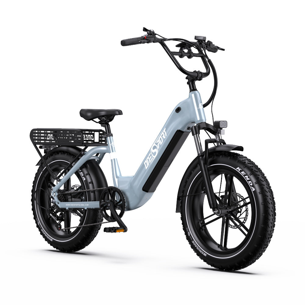 Vélo Électrique ONESPORT OT08 - Moteur 500W Batterie 48V18AH Pneus De 20 Pouces Freins à Disque - Gris