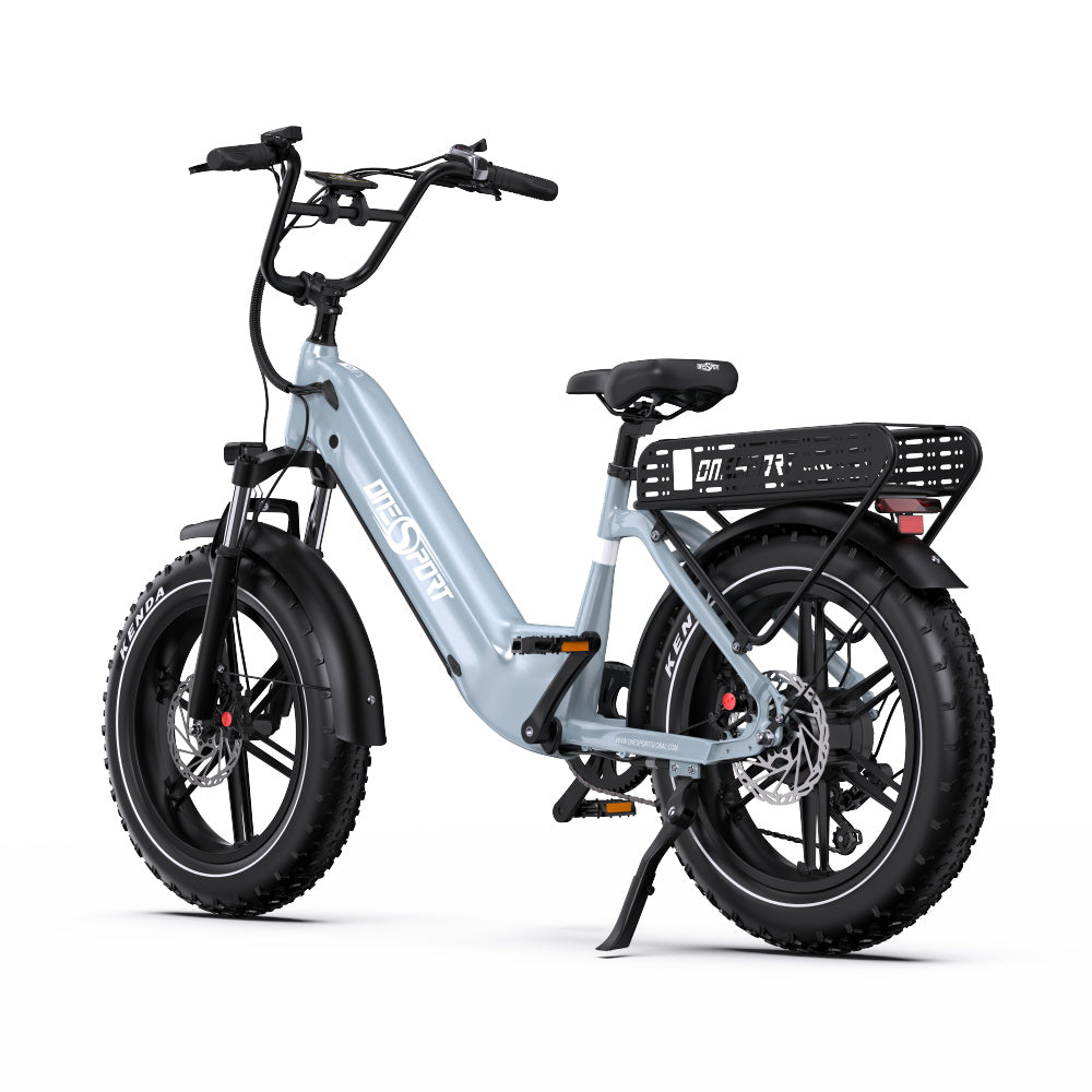 Vélo Électrique ONESPORT OT08 - Moteur 500W Batterie 48V18AH Pneus De 20 Pouces Freins à Disque - Gris