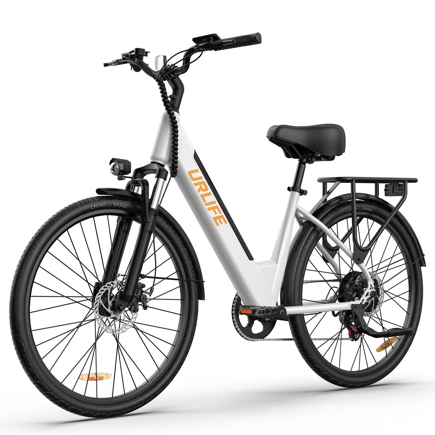 Vélo électrique URLIFE E26 - Moteur 250W Batterie 36V 13Ah Pneus De 26 Pouces  Freins à Disque -Blanc
