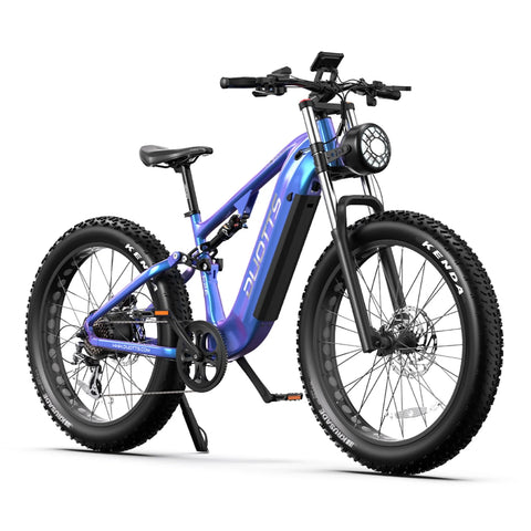 Duotts E26 Vélo électrique - Moteur 750W Batterie 48V20AH 26*4.0 Pouces Larges Freins Hydrauliques Avant et Arrière - Bleu Violet