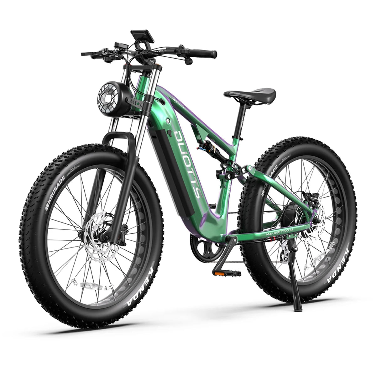 Duotts E26 Vélo électrique - Moteur 750W Batterie 48V20AH 26*4.0 Pouces Pneus Larges Freins Hydrauliques Avant et Arrière -  Vert Violet