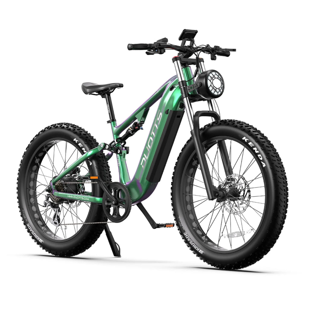 Duotts E26 Vélo électrique - Moteur 750W Batterie 48V20AH 26*4.0 Pouces Pneus Larges Freins Hydrauliques Avant et Arrière -  Vert Violet