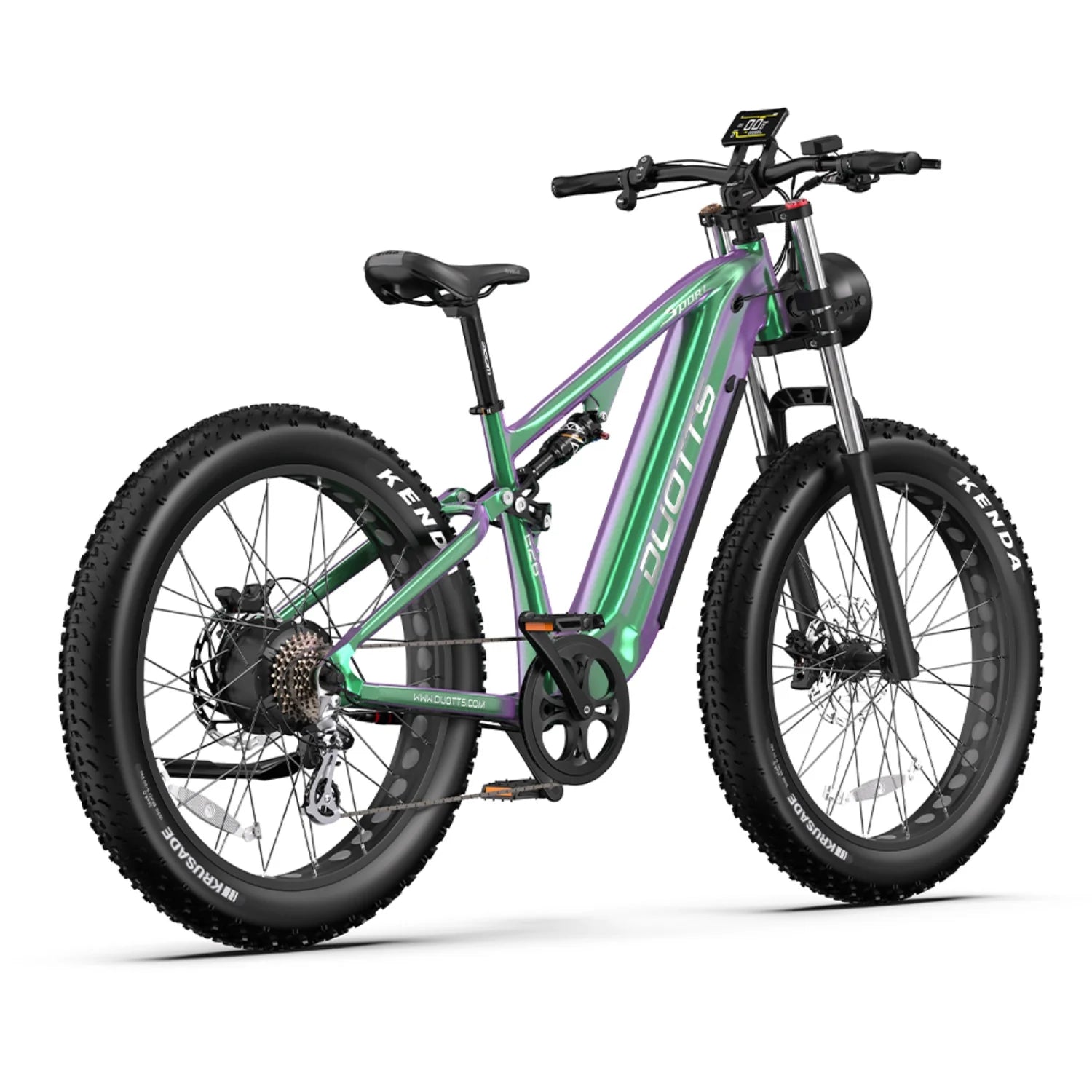 Duotts E26 Vélo électrique - Moteur 750W Batterie 48V20AH 26*4.0 Pouces Pneus Larges Freins Hydrauliques Avant et Arrière -  Vert Violet
