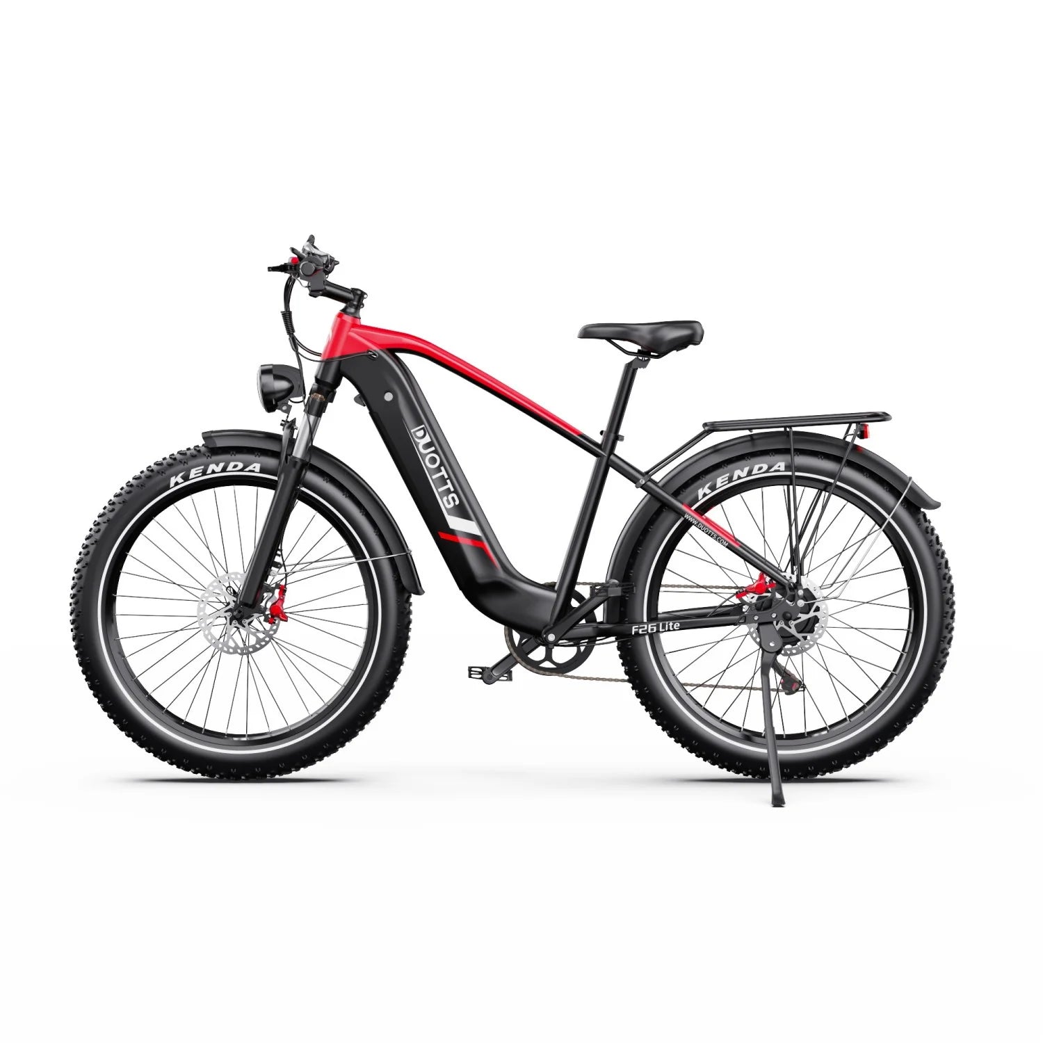 Vélo Électrique Duotts F26 Lite - Moteur 500W Batterie 48V18Ah 26 Pouces Freins Hydrauliques - Noir Rouge