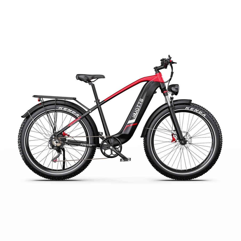 Vélo Électrique Duotts F26 Lite - Moteur 500W Batterie 48V18Ah 26 Pouces Freins Hydrauliques - Noir Rouge