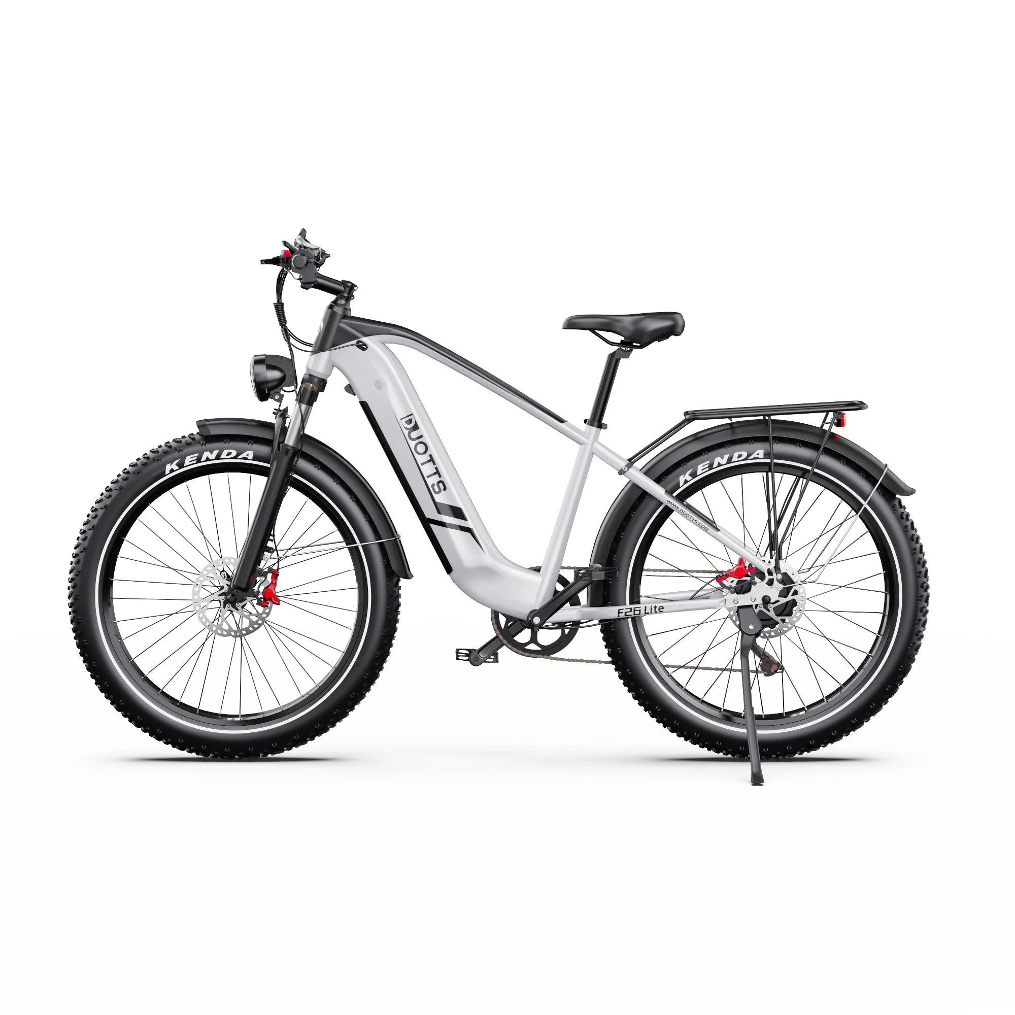 Vélo Électrique Duotts F26 Lite - Moteur 500W Batterie 48V18Ah 26 Pouces Freins Hydrauliques - Argent Blanc