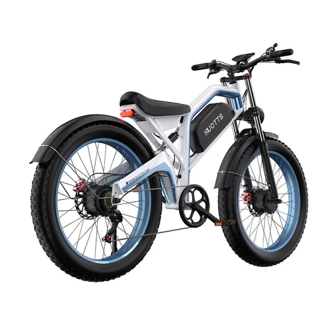 Duotts N26 Vélo électrique - Moteur 750W*2 Batterie 48V20AH 26*4.0 Pouces Pneus Freins Hydrauliques - Blanc Bleu