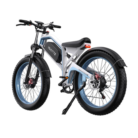 Duotts N26 Vélo électrique - Moteur 750W*2 Batterie 48V20AH 26*4.0 Pouces Pneus Freins Hydrauliques - Blanc Bleu