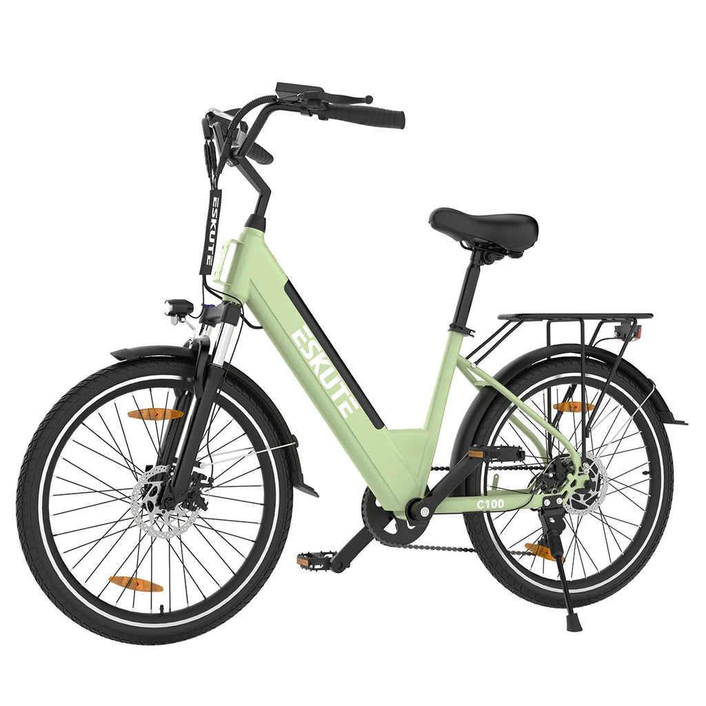 Vélo électrique ESKUTE C100 - Moteur 250W10.4AH Batterie 36V  Pneus 26x1.75 Pouces Freins à Disque - Vert