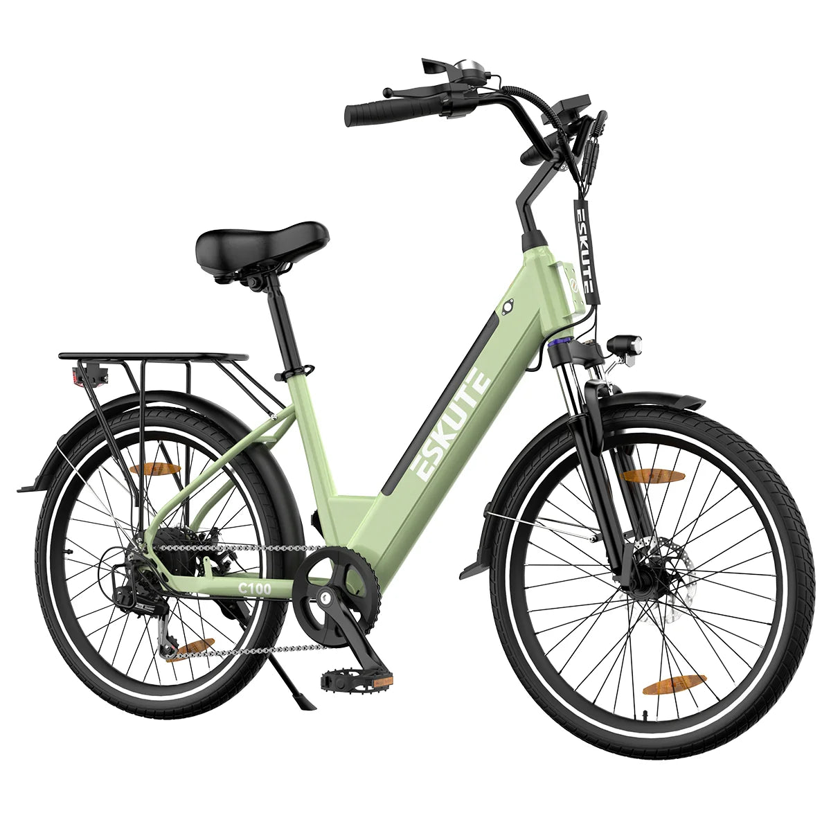 Vélo électrique ESKUTE C100 - Moteur 250W10.4AH Batterie 36V  Pneus 26x1.75 Pouces Freins à Disque - Vert