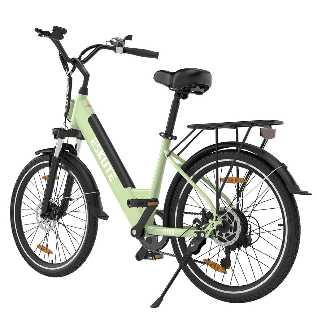Vélo électrique ESKUTE C100 - Moteur 250W10.4AH Batterie 36V  Pneus 26x1.75 Pouces Freins à Disque - Vert