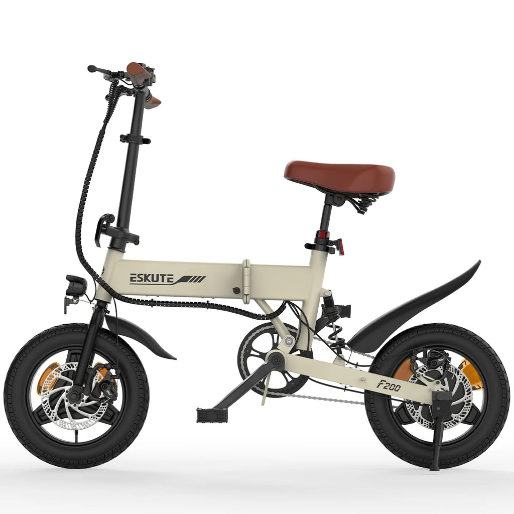 Vélo électrique ESKUTE F200 - 250W Batterie 36V 7.8AH pneus 14 Pouces Freins à Disque Mécaniques - Beige