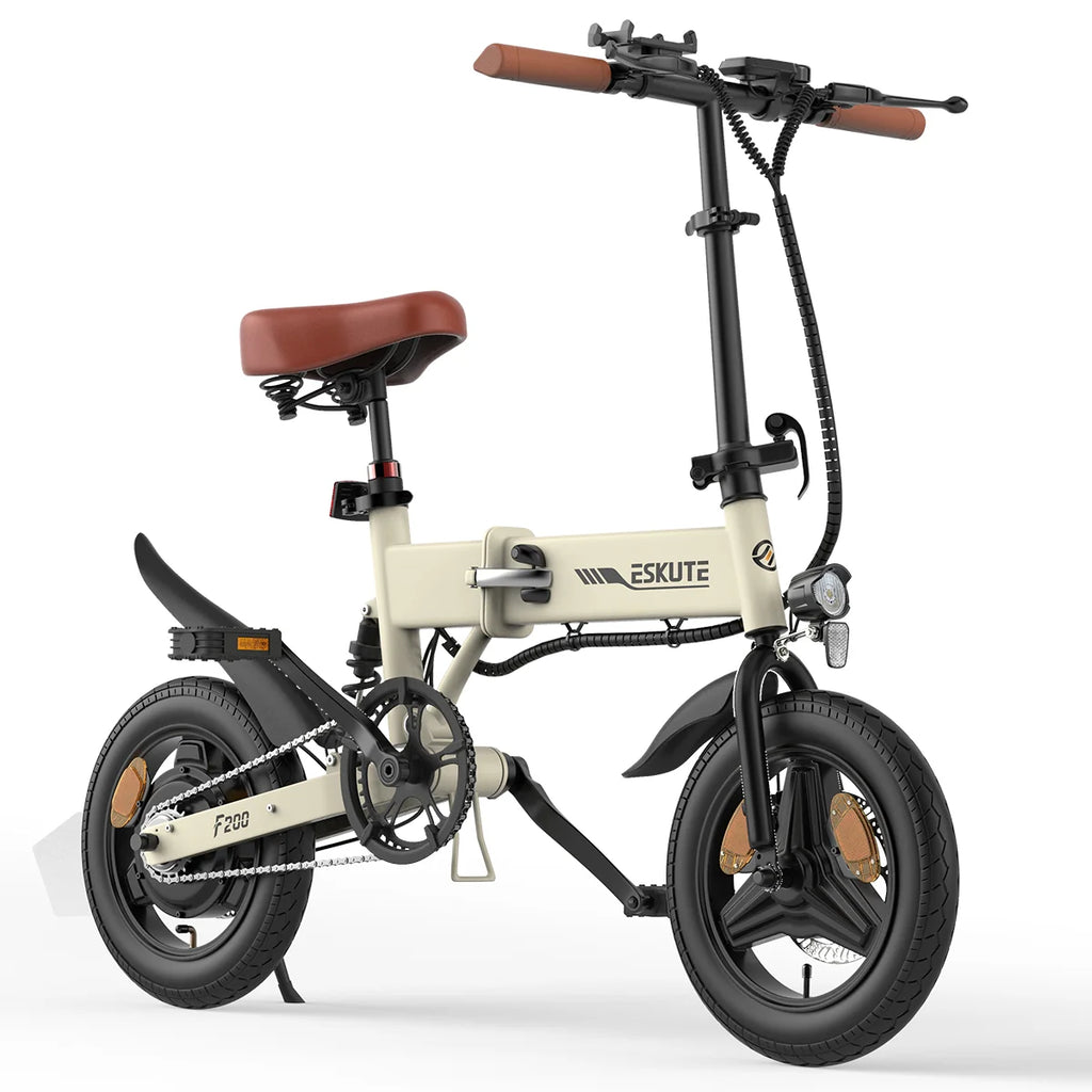 Vélo électrique ESKUTE F200 - 250W Batterie 36V 7.8AH pneus 14 Pouces Freins à Disque Mécaniques - Beige