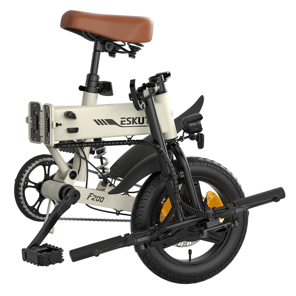Vélo électrique ESKUTE F200 - 250W Batterie 36V 7.8AH pneus 14 Pouces Freins à Disque Mécaniques - Beige