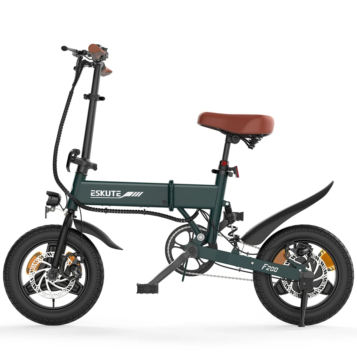 Vélo électrique ESKUTE F200 - 250W Batterie 36V 7.8AH pneus 14 Pouces Freins à Disque Mécaniques - Vert