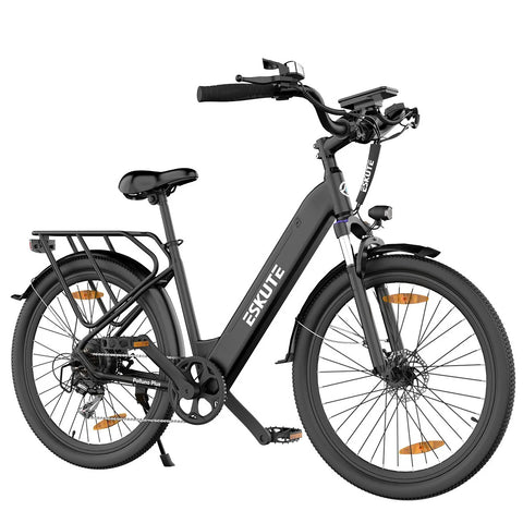Vélo électrique ESKUTE Polluno Plus 26INCH - Moteur 250W Batterie 36V20AH Pneus 26 Pouces Freins à Disque Mécaniques - Noir