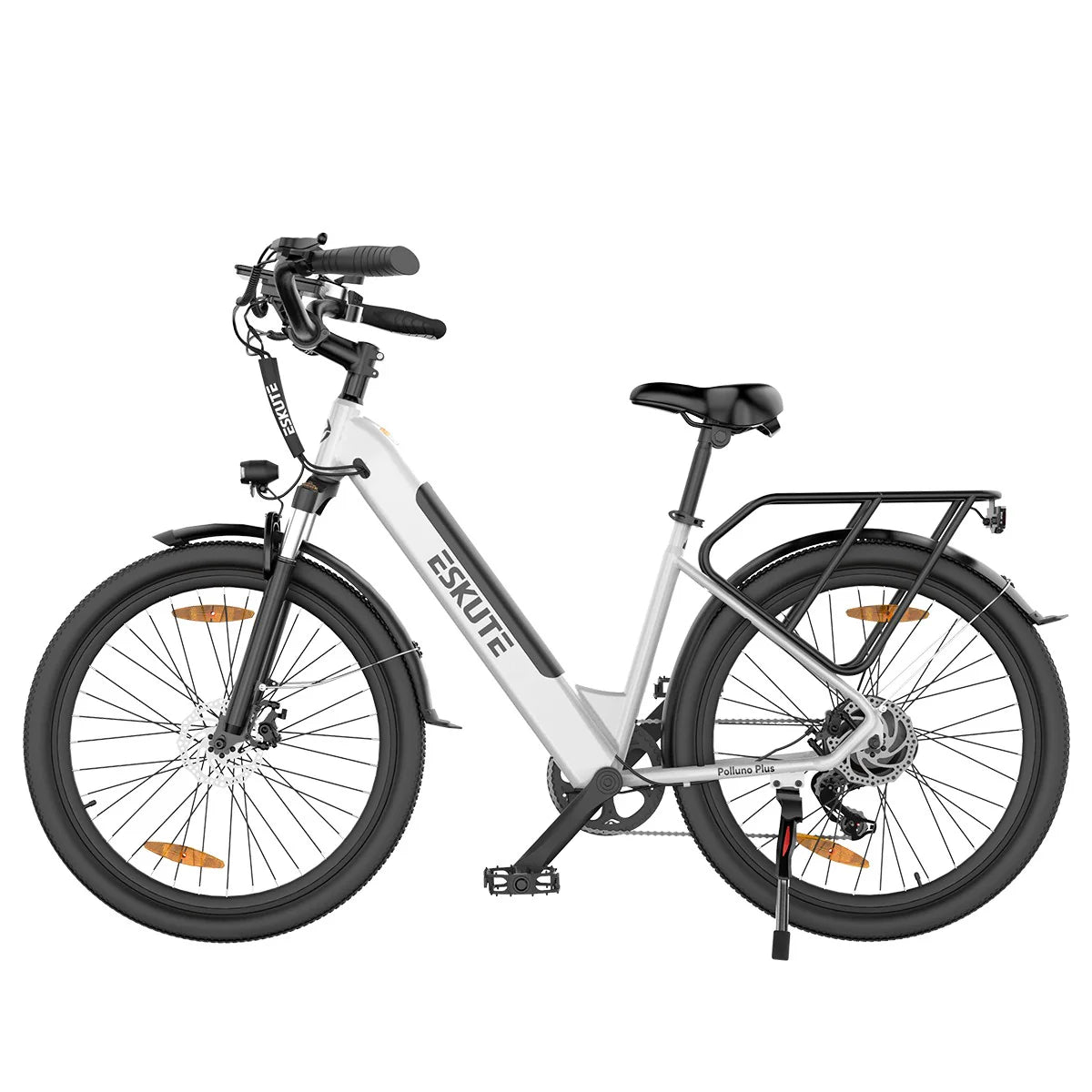 Vélo électrique ESKUTE Polluno Plus 26INCH - Moteur 250W Batterie 36V20AH Pneus 26 Pouces Freins à Disque Mécaniques - Blanc