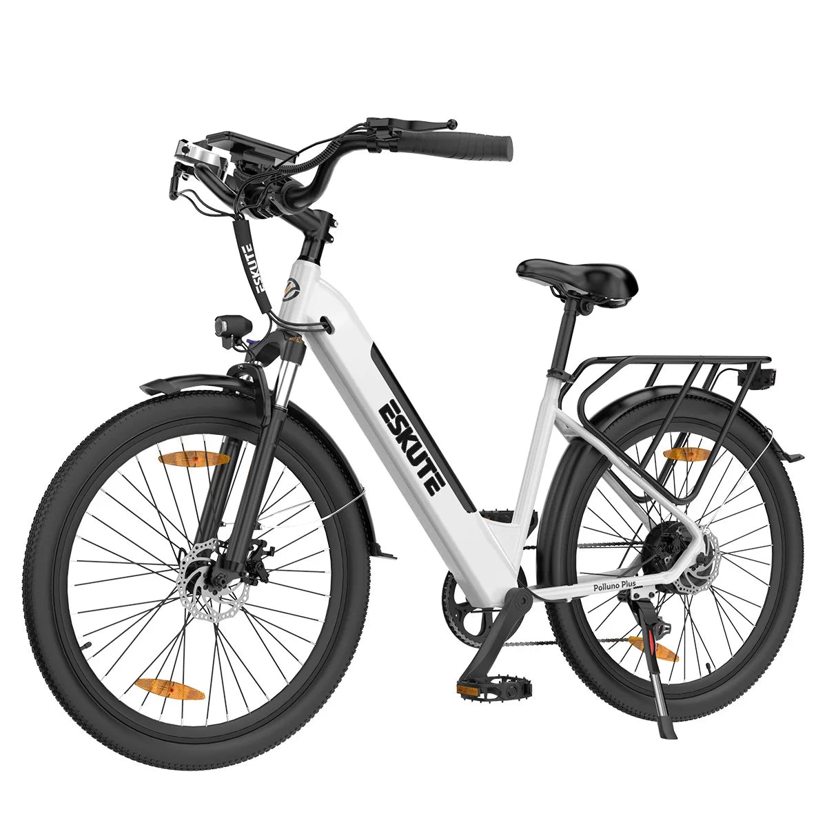 Vélo électrique ESKUTE Polluno Plus 28INCH - Moteur 250W Batterie 36V20AH Pneus 28 Pouces Freins à Disque Mécaniques - Blanc