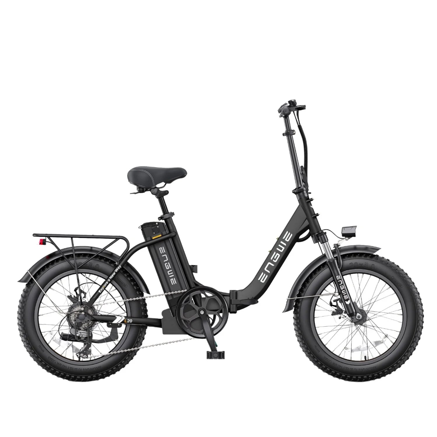 Vélo Électrique ENGWE L20 2.0 - Moteur 750W Batterie 52V13AH Pneus De 20 Pouces Freins à Disque - Noir