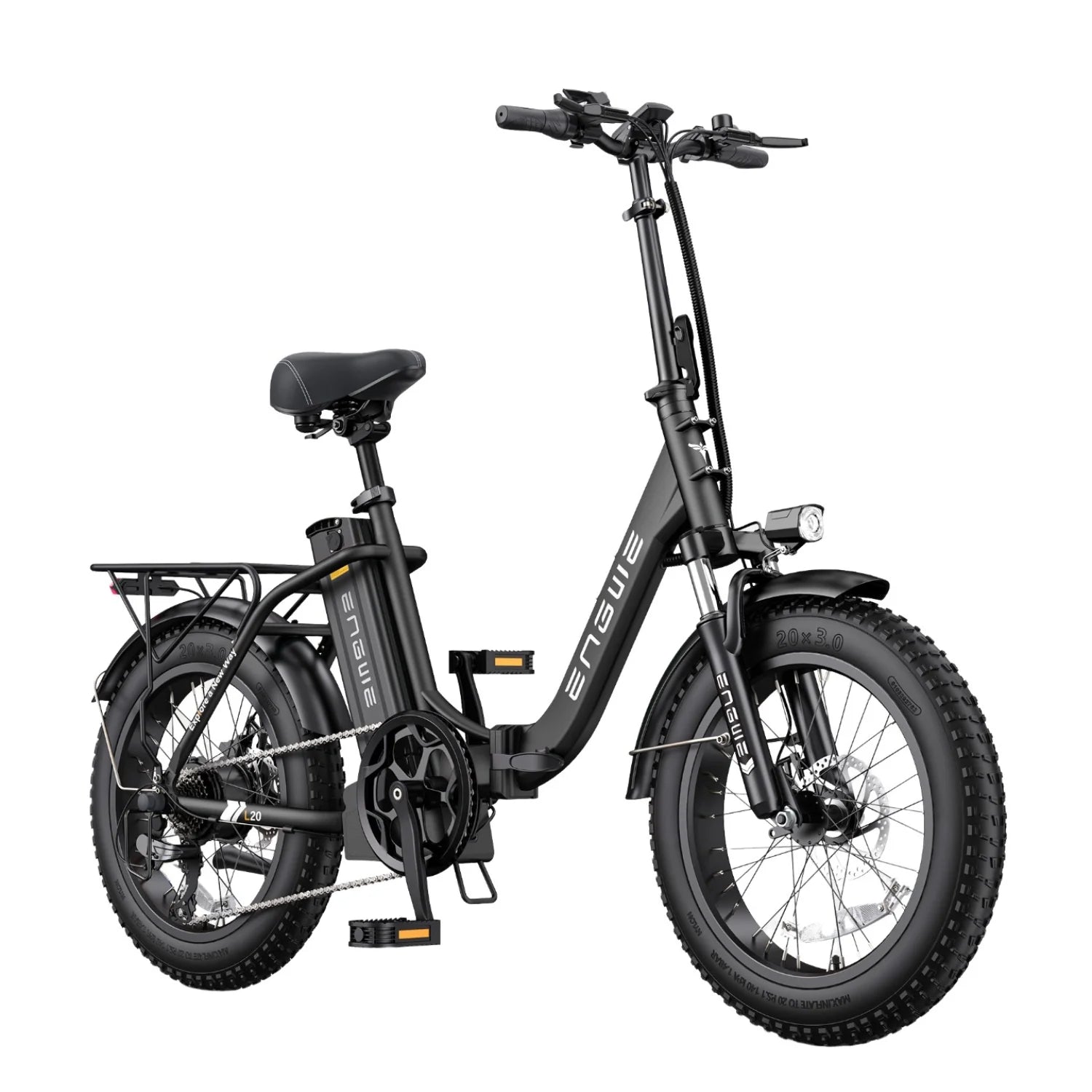 Vélo Électrique ENGWE L20 2.0 - Moteur 750W Batterie 52V13AH Pneus De 20 Pouces Freins à Disque - Noir