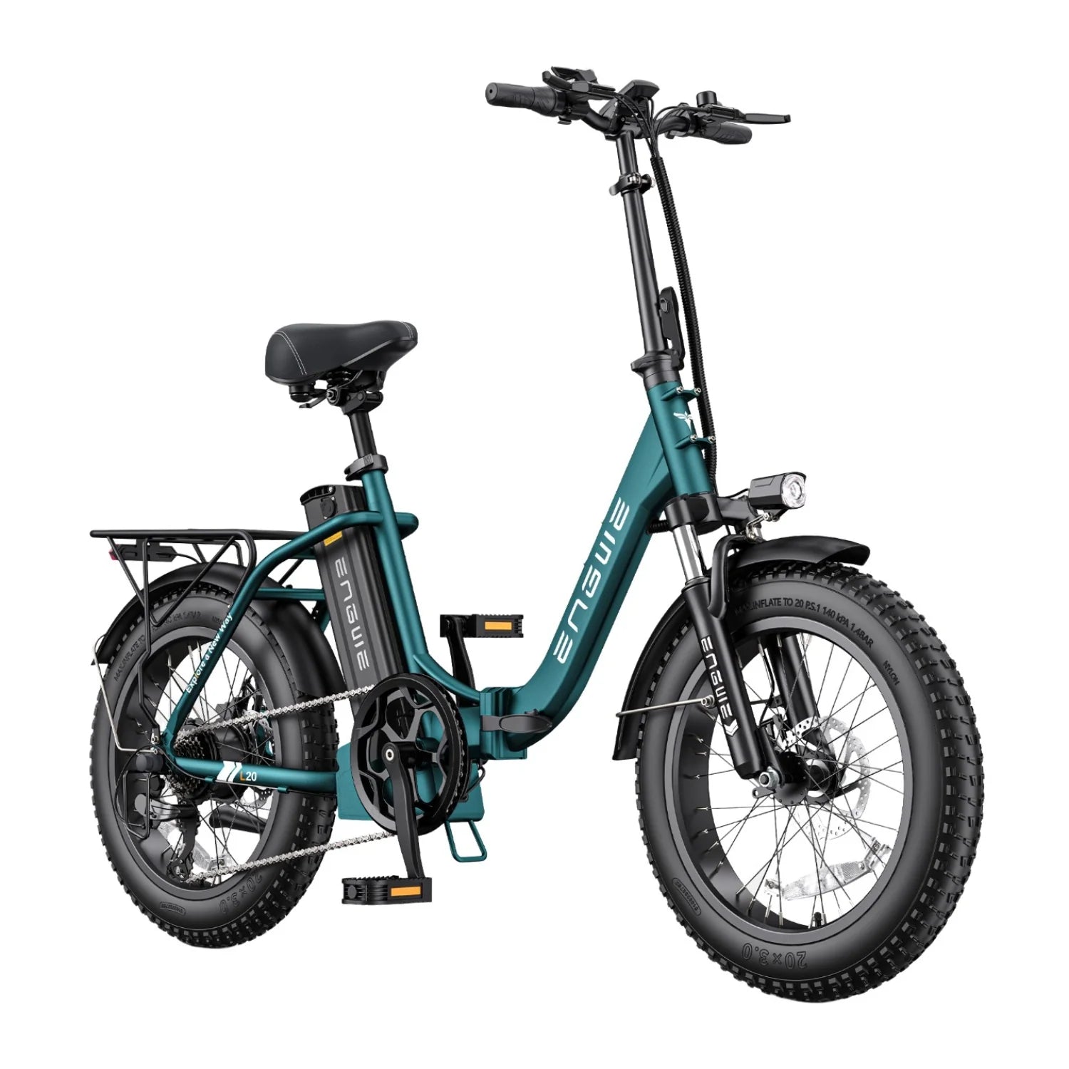 Vélo Électrique ENGWE L20 2.0 - Moteur 750W Batterie 52V13AH Pneus De 20 Pouces Freins à Disque - Vert