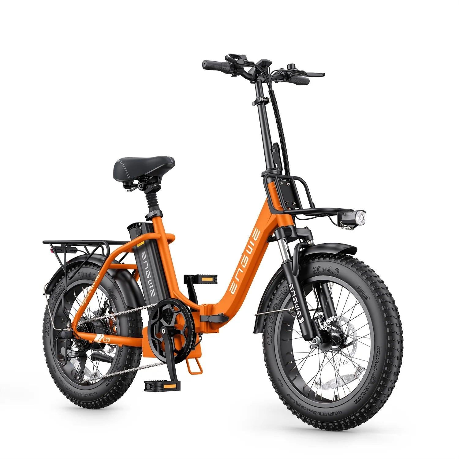 Vélo Électrique ENGWE L20 2.0 - Moteur 750W Batterie 52V13AH Pneus De 20 Pouces Freins à Disque - Orange
