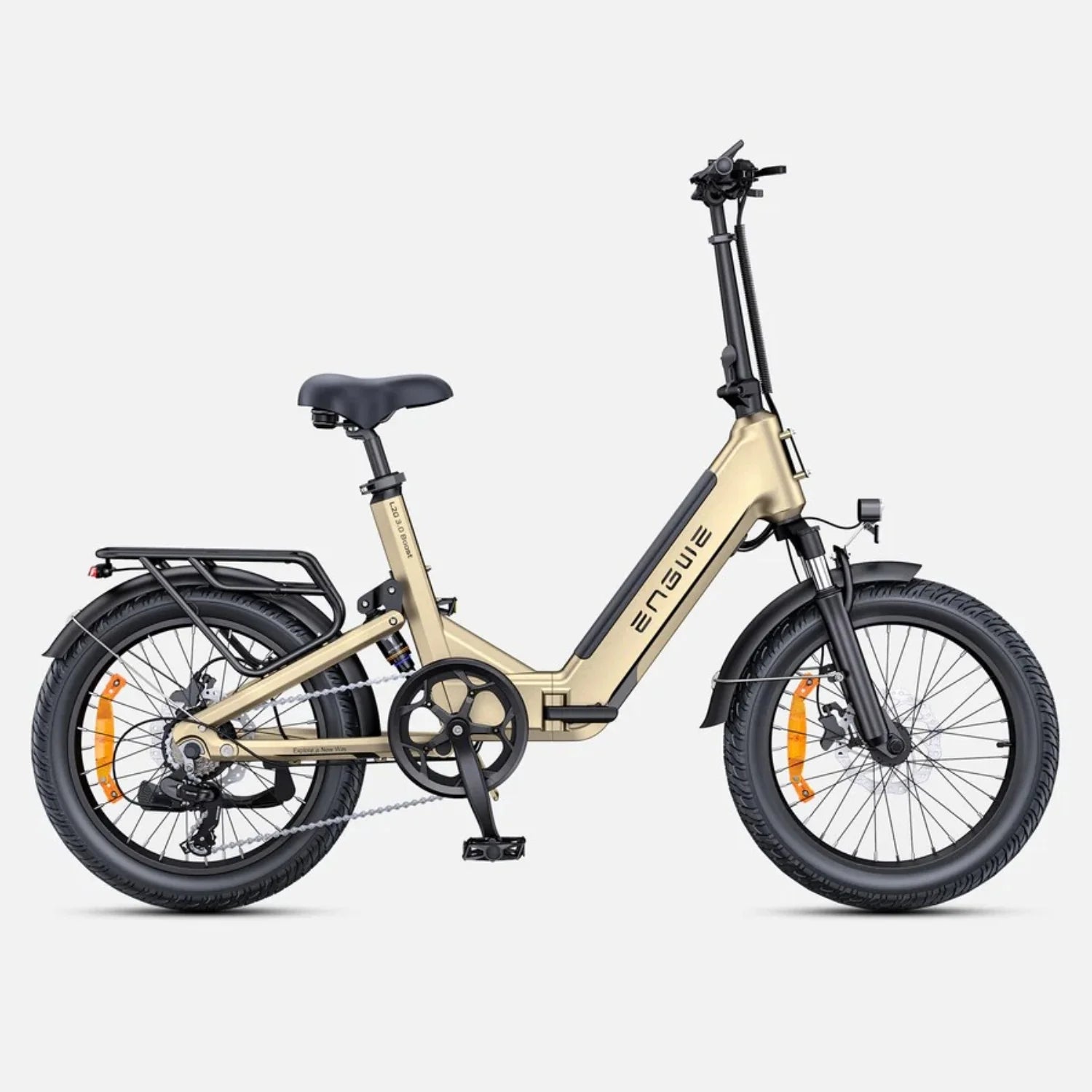 Vélo Électrique ENGWE L20 3.0 Boost - Moteur 250W Batterie 48V13.5Ah Pneus De 20 Pouces TÜV Certifié Freins à Disque Hydrauliques - Or