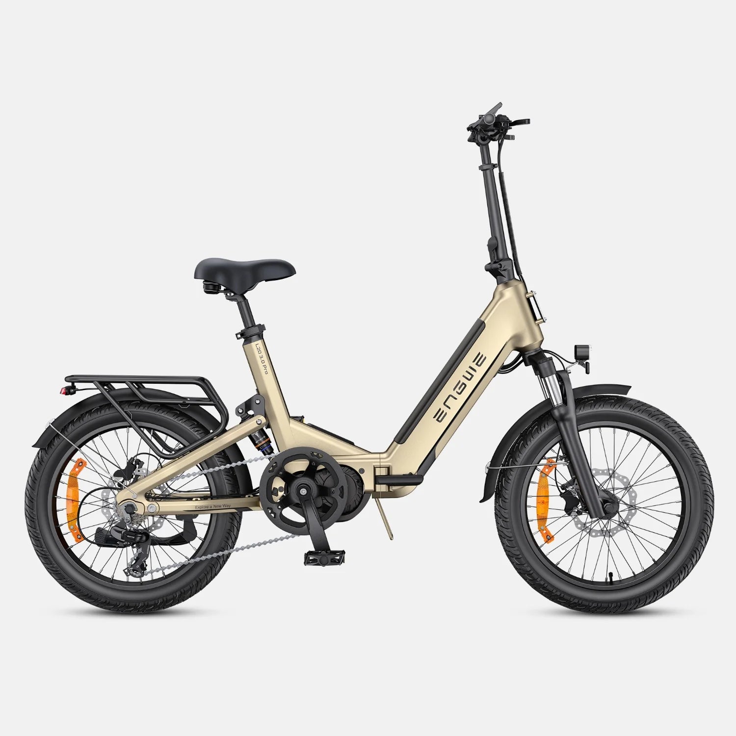 Vélo Électrique ENGWE L20 3.0 PRO - Moteur 250W Batterie 48V15AH Pneus De 20 Pouces TÜV Certifié Freins à Disque Hydrauliques - Or