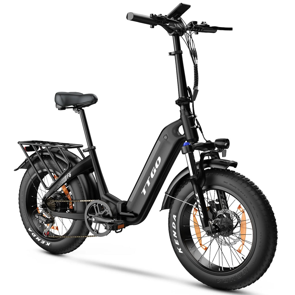 Vélo Électrique TTGO F6 - 250W Moteur 36V25AH Batterie Pneus 20 Pouces Freins à Disque Hydrauliques - Noir