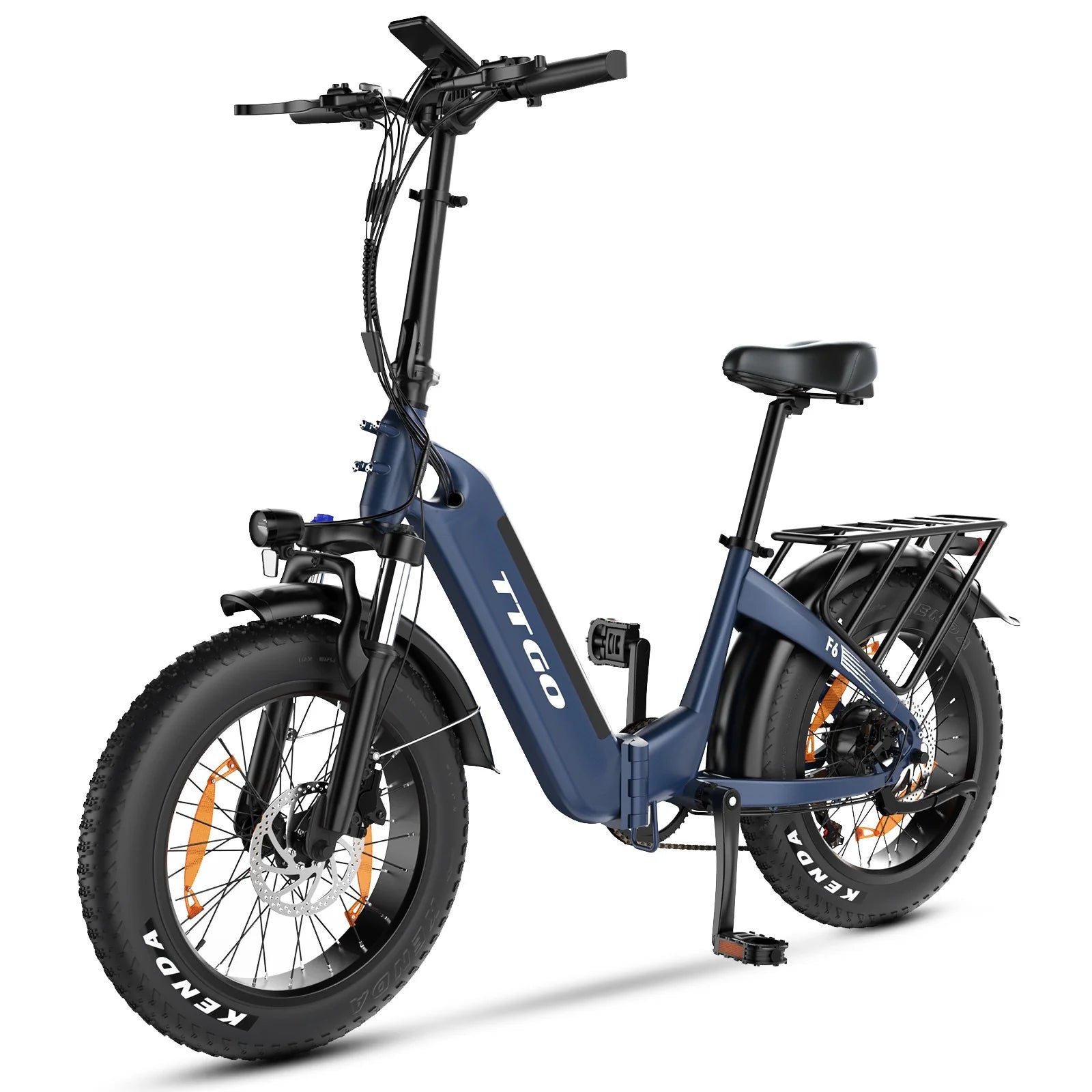 Vélo Électrique TTGO F6 - 250W Moteur 36V25AH Batterie Pneus 20 Pouces Freins à Disque Hydrauliques - Bleu