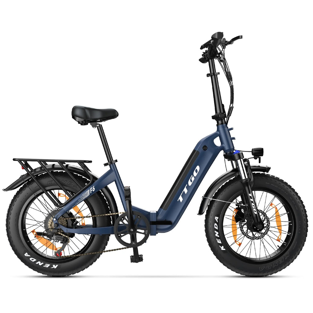 Vélo Électrique TTGO F6 - 250W Moteur 36V25AH Batterie Pneus 20 Pouces Freins à Disque Hydrauliques - Bleu