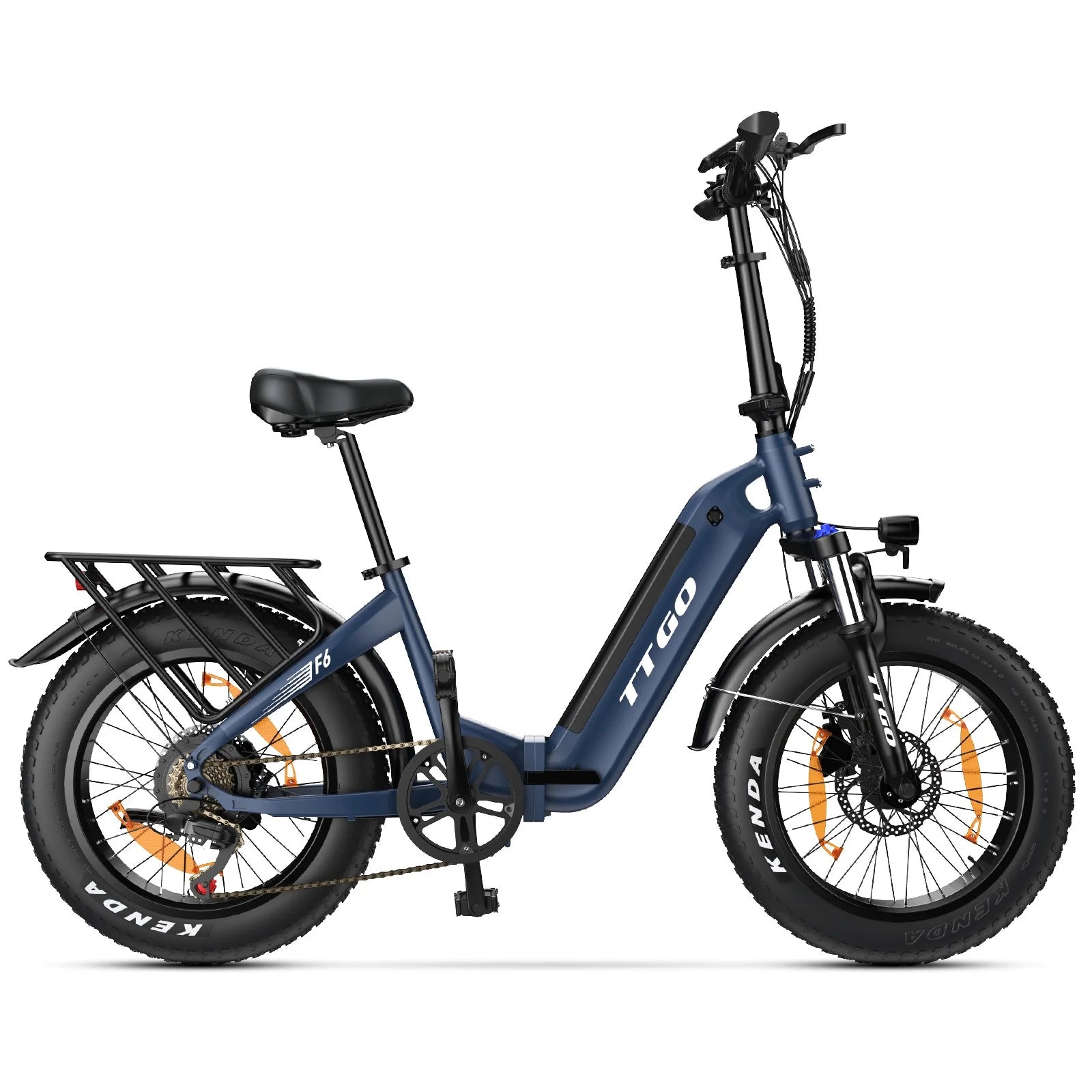 Vélo Électrique TTGO F6 - 250W Moteur 36V25AH Batterie Pneus 20 Pouces Freins à Disque Hydrauliques - Bleu