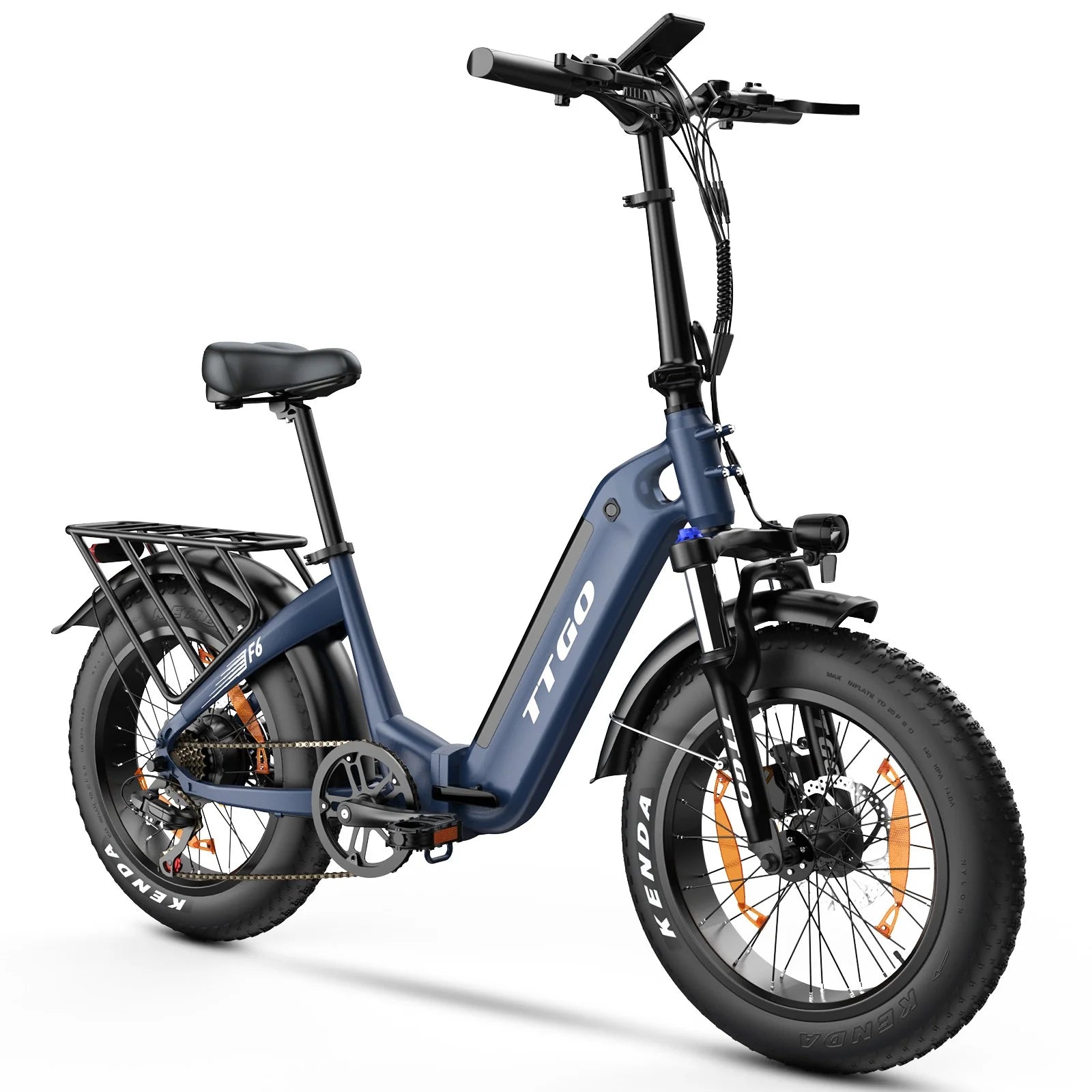 Vélo Électrique TTGO F6 - 250W Moteur 36V25AH Batterie Pneus 20 Pouces Freins à Disque Hydrauliques - Bleu