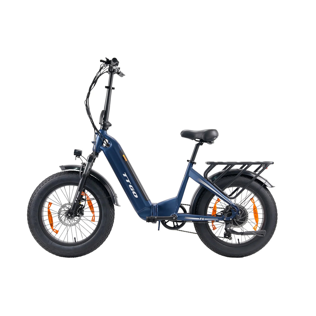 Vélo Électrique TTGO F6 - 250W Moteur 36V25AH Batterie Pneus 20 Pouces Freins à Disque Hydrauliques - Bleu