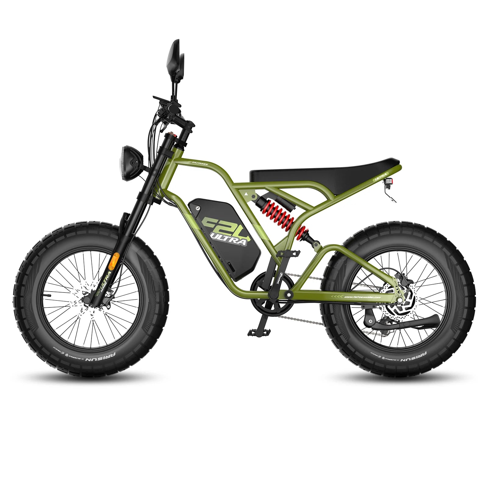 FAFREES F20 Ultra Amélioré Vélo Électrique - Moteur 750W Batterie 48V25AH Pneus 20 Pouces Freins Mécaniques - Vert militaire