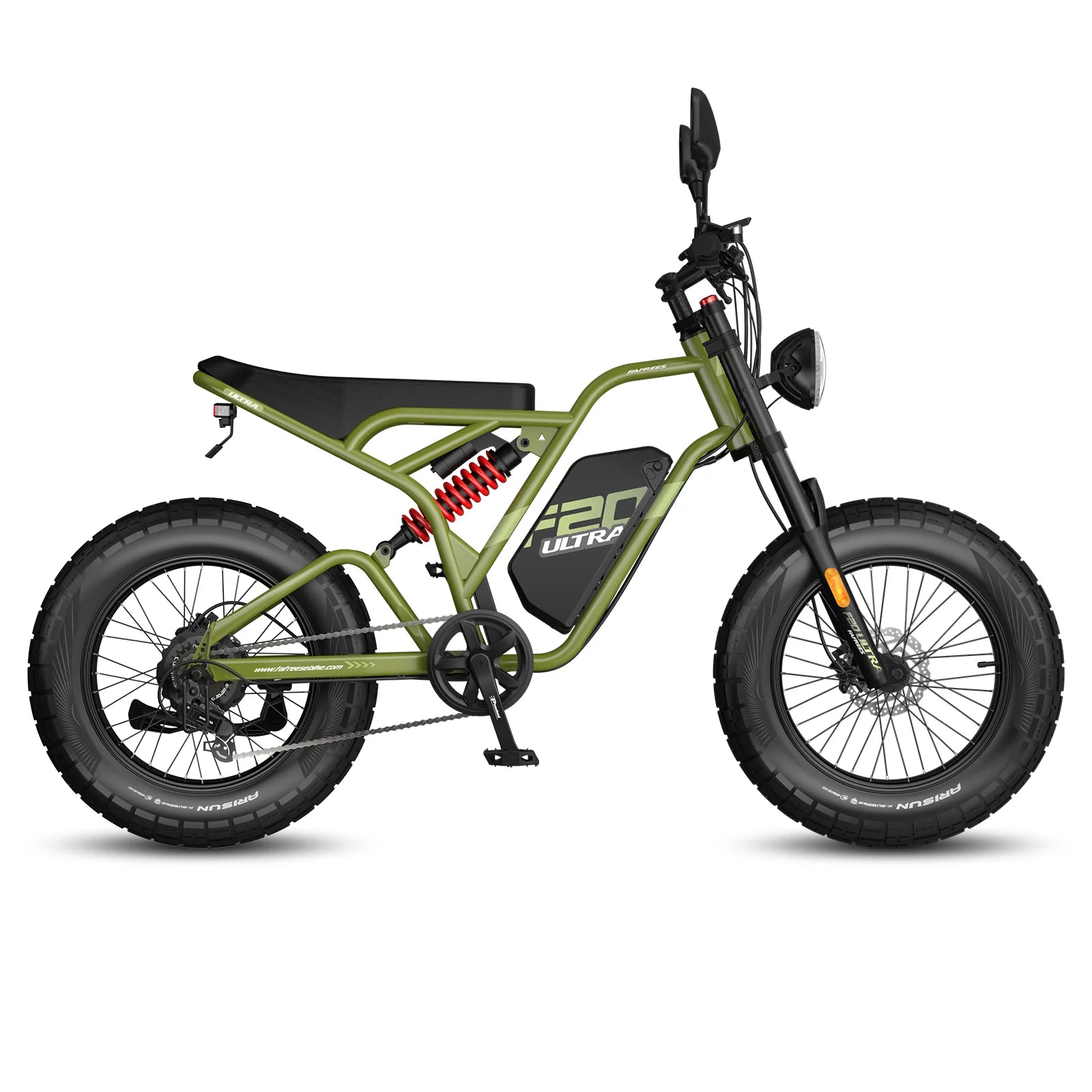 FAFREES F20 Ultra Amélioré Vélo Électrique - Moteur 750W Batterie 48V25AH Pneus 20 Pouces Freins Mécaniques - Vert militaire