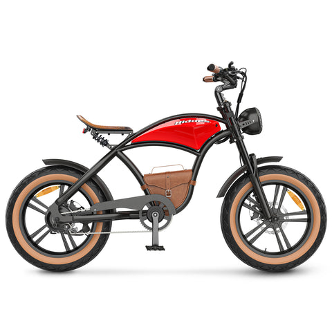 Vélo Électrique Hidoes HD-B10 - Moteur 1000W Batterie 48V13AH Roues de 20 Pouces Freins à Disque - Rouge Rétro