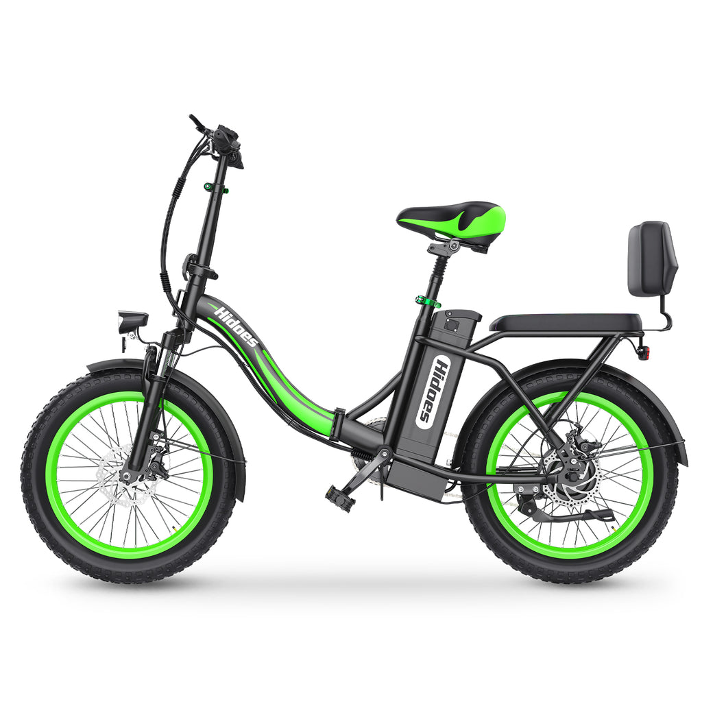Hidoes HD-C1 Vélo Électrique - Moteur 750W Batterie 48V13AH Pneus de 20 Pouces Freins à Disque - Vert