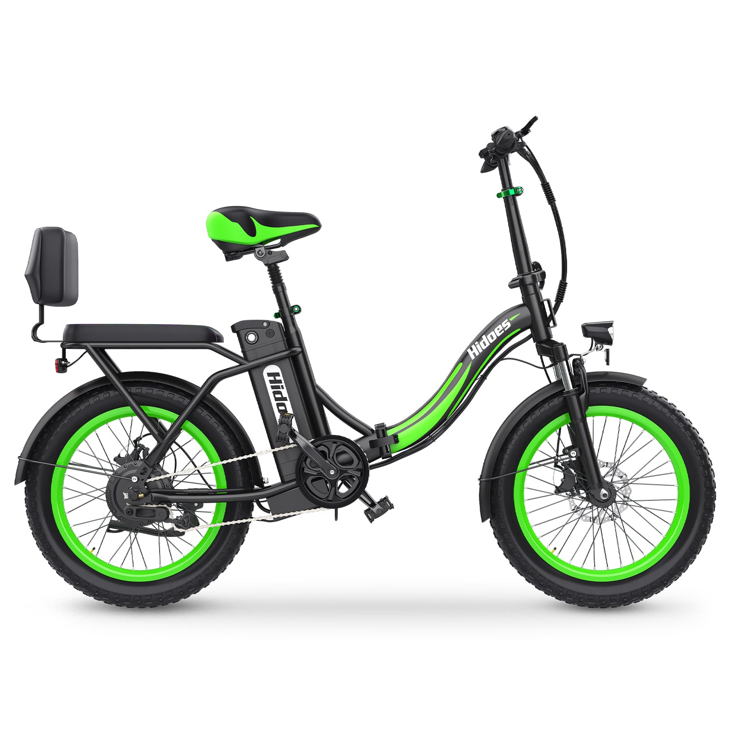 Hidoes HD-C1 Vélo Électrique - Moteur 750W Batterie 48V13AH Pneus de 20 Pouces Freins à Disque - Vert