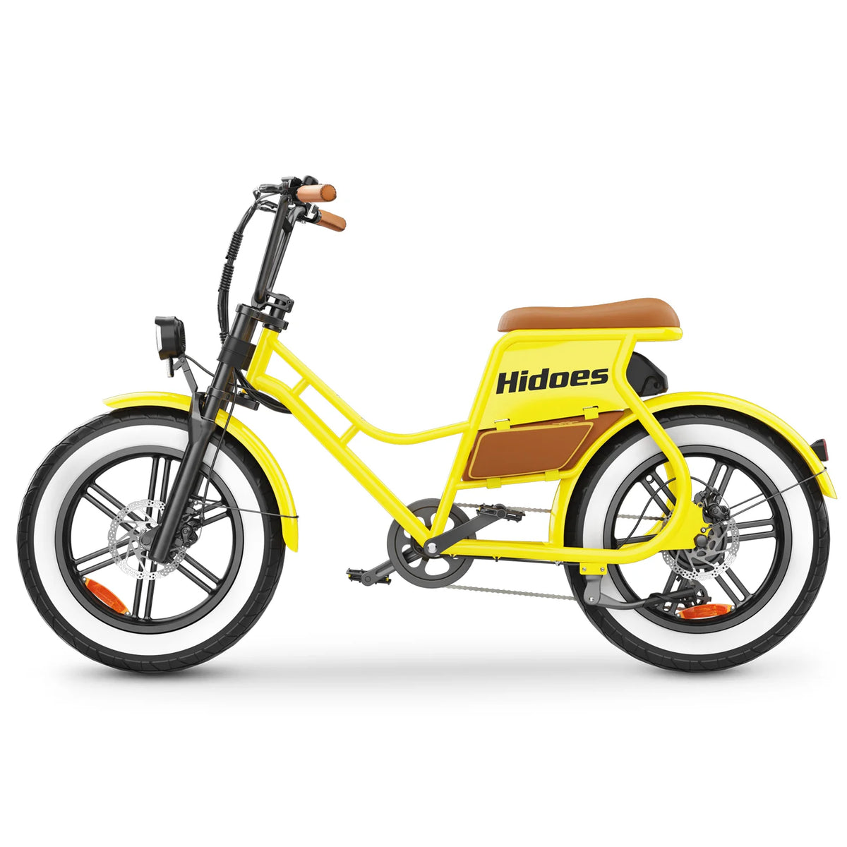 Vélo Électrique Hidoes HD-C8 - Moteur 700W Batterie 48V17AH Roues de 20 Pouces Avec Pompe à Air Freins à Disque - Jaune