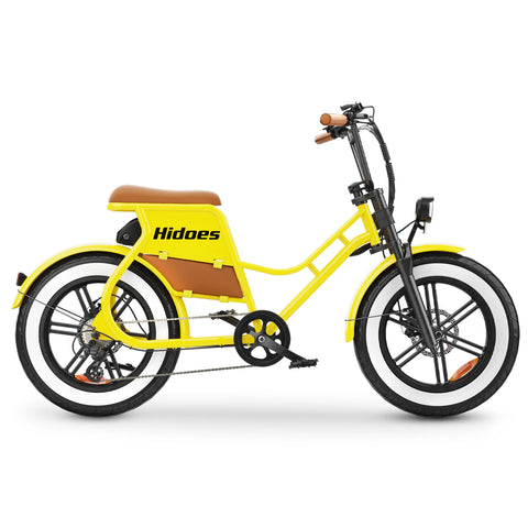 Vélo Électrique Hidoes HD-C8 - Moteur 700W Batterie 48V17AH Roues de 20 Pouces Avec Pompe à Air Freins à Disque - Jaune