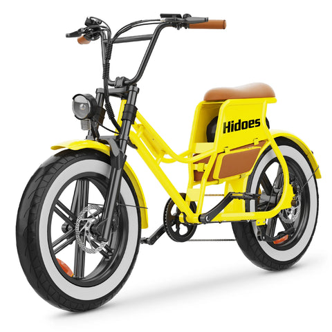 Vélo Électrique Hidoes HD-C8 - Moteur 700W Batterie 48V17AH Roues de 20 Pouces Avec Pompe à Air Freins à Disque - Jaune