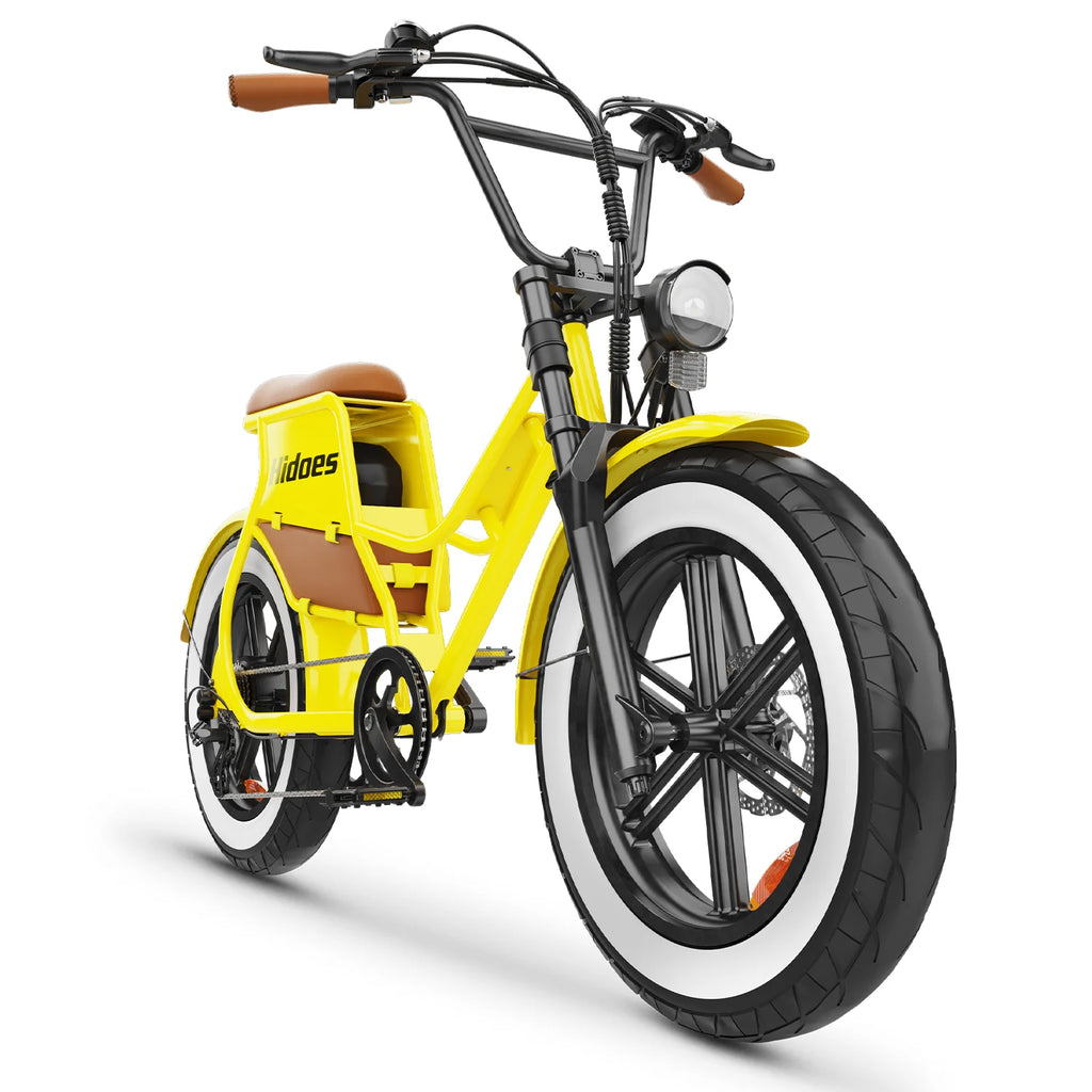 Vélo Électrique Hidoes HD-C8 - Moteur 700W Batterie 48V17AH Roues de 20 Pouces Freins à Disque - Jaune