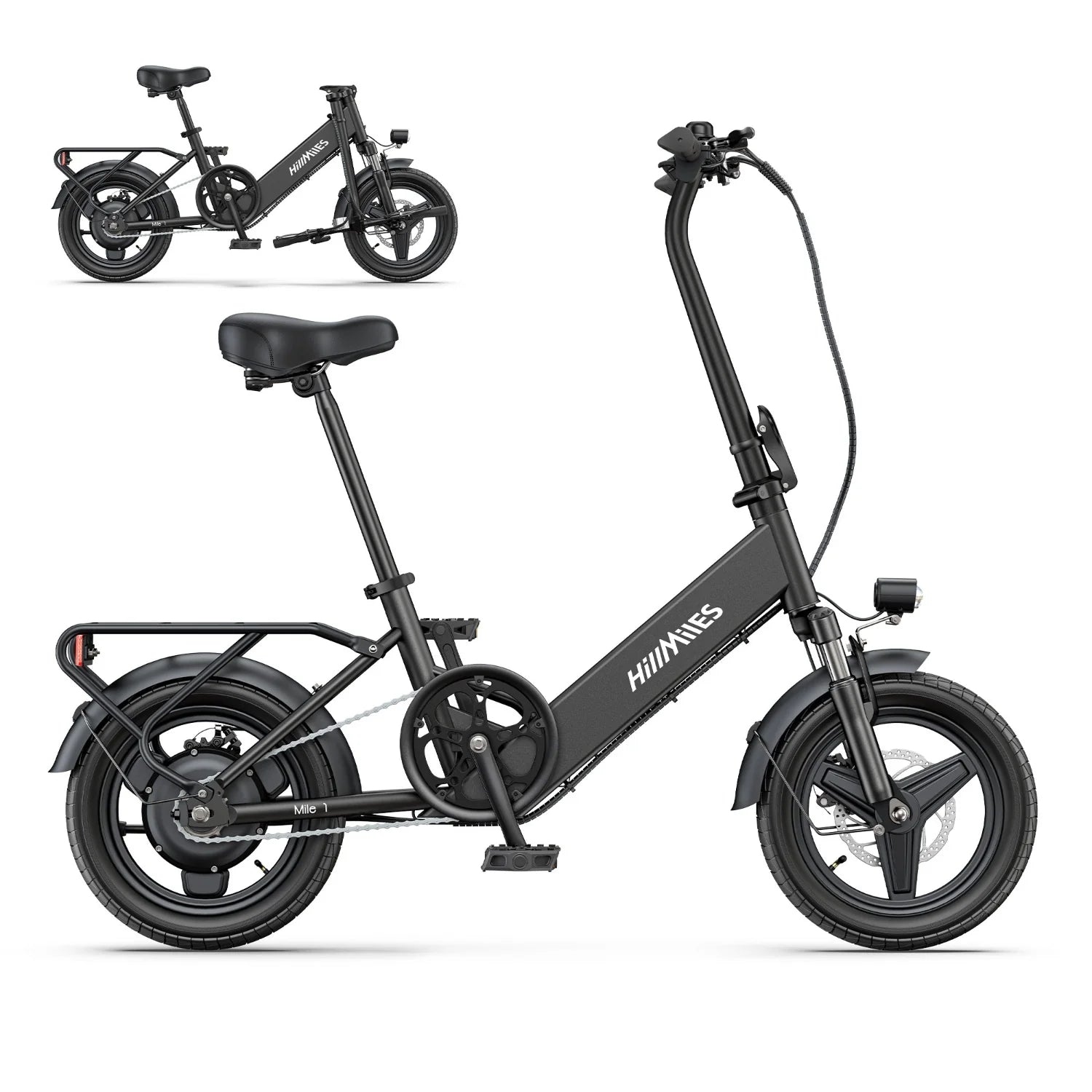 Vélo Électrique HillMiles Mile 1 - Moteur 250W Batterie 36V10.4AH Pneus De 14 Pouces Frein à Disque Mécanique - Noir